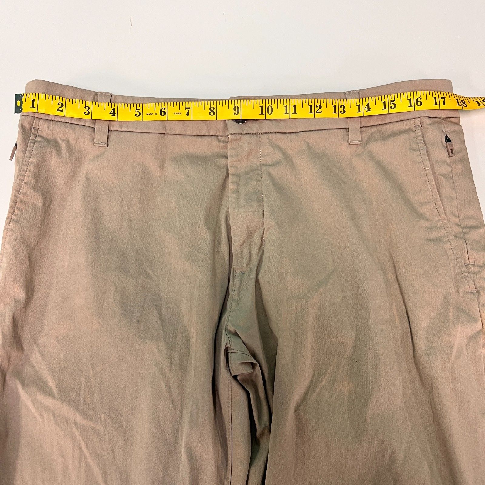 Birddogs Pants Mens 36x34 Khaki Tan Stretch Chino Zip Pocket — image 5 of 8